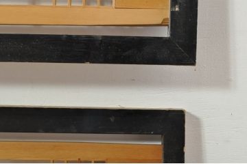 ビンテージ建具　松・鷲　彫刻と組子細工の組み合わせが美しい欄間2枚セット(明り取り、明かり取り、ランマ、ヴィンテージ)(R-076334)
