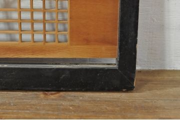 ビンテージ建具　松・鷲　彫刻と組子細工の組み合わせが美しい欄間2枚セット(明り取り、明かり取り、ランマ、ヴィンテージ)(R-076334)