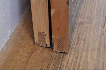 ビンテージ建具　松・鷲　彫刻と組子細工の組み合わせが美しい欄間2枚セット(明り取り、明かり取り、ランマ、ヴィンテージ)(R-076334)