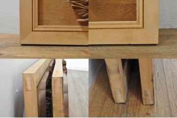 アンティーク建具　井波彫刻　秀山之作　力強い松の図柄が美しい彫刻欄間2枚セット(明り取り、明かり取り)(R-076336)