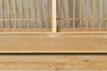 ビンテージ建具　両面ガラス　繊細な格子が目を惹く筬欄間2枚セット(明り取り、明かり取り、オサランマ、おさらんま、格子欄間、ヴィンテージ)(R-076337)