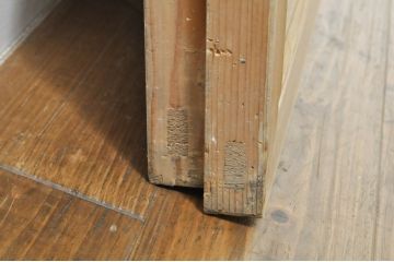ビンテージ建具　両面ガラス　繊細な格子が目を惹く筬欄間2枚セット(明り取り、明かり取り、オサランマ、おさらんま、格子欄間、ヴィンテージ)(R-076337)