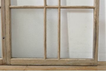 アンティーク建具　レトロ空間におすすめ!素朴な木味が魅力的なガラス窓2枚セット(引き戸、ガラス戸)(R-076339)
