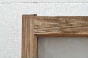 アンティーク建具　レトロ空間におすすめ!素朴な木味が魅力的なガラス窓2枚セット(引き戸、ガラス戸)(R-076339)