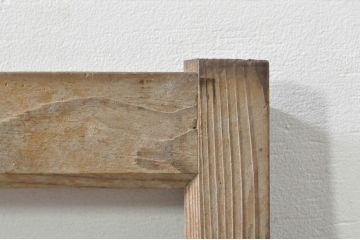 アンティーク建具　レトロ空間におすすめ!素朴な木味が魅力的なガラス窓2枚セット(引き戸、ガラス戸)(R-076339)