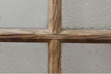 アンティーク建具　レトロ空間におすすめ!素朴な木味が魅力的なガラス窓2枚セット(引き戸、ガラス戸)(R-076339)