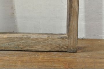 アンティーク建具　レトロ空間におすすめ!素朴な木味が魅力的なガラス窓2枚セット(引き戸、ガラス戸)(R-076339)