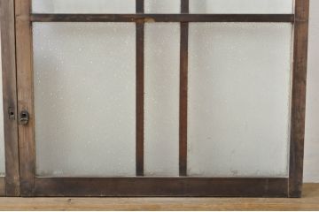 アンティーク建具　レトロ空間におすすめ!素朴な木味が魅力的なガラス窓2枚セット(引き戸、ガラス戸)(R-076339)