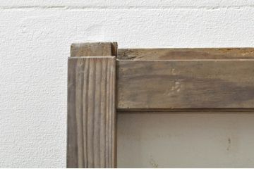 アンティーク建具　レトロ空間におすすめ!素朴な木味が魅力的なガラス窓2枚セット(引き戸、ガラス戸)(R-076339)