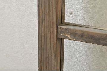 アンティーク建具　レトロ空間におすすめ!素朴な木味が魅力的なガラス窓2枚セット(引き戸、ガラス戸)(R-076339)