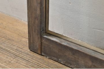 アンティーク建具　レトロ空間におすすめ!素朴な木味が魅力的なガラス窓2枚セット(引き戸、ガラス戸)(R-076339)