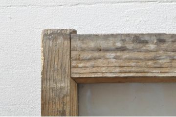 アンティーク建具　レトロ空間におすすめ!素朴な木味が魅力的なガラス窓2枚セット(引き戸、ガラス戸)(R-076340)