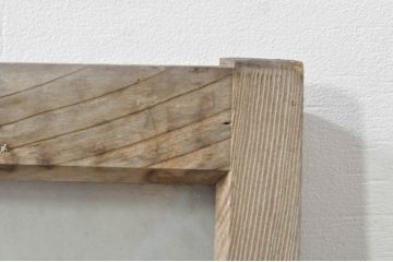 アンティーク建具　レトロ空間におすすめ!素朴な木味が魅力的なガラス窓2枚セット(引き戸、ガラス戸)(R-076340)