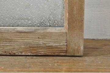 アンティーク建具　レトロ空間におすすめ!素朴な木味が魅力的なガラス窓2枚セット(引き戸、ガラス戸)(R-076340)