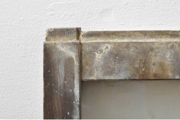 アンティーク建具　レトロ空間におすすめ!素朴な木味が魅力的なガラス窓2枚セット(引き戸、ガラス戸)(R-076340)