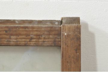 アンティーク建具　レトロ空間におすすめ!素朴な木味が魅力的なガラス窓2枚セット(引き戸、ガラス戸)(R-076340)