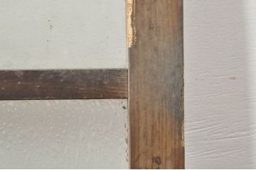 アンティーク建具　レトロ空間におすすめ!素朴な木味が魅力的なガラス窓2枚セット(引き戸、ガラス戸)(R-076340)