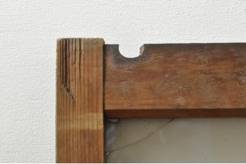 アンティーク建具　古い木味が魅力的なガラス窓2枚セット(引き戸、ガラス戸)(R-076341)