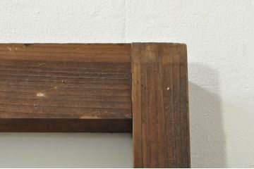 アンティーク建具　古い木味が魅力的なガラス窓2枚セット(引き戸、ガラス戸)(R-076341)