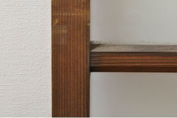 アンティーク建具　古い木味が魅力的なガラス窓2枚セット(引き戸、ガラス戸)(R-076341)
