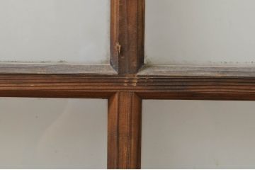アンティーク建具　古い木味が魅力的なガラス窓2枚セット(引き戸、ガラス戸)(R-076341)