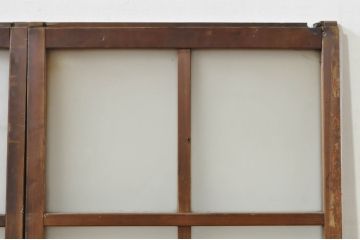 アンティーク建具　古い木味が魅力的なガラス窓2枚セット(引き戸、ガラス戸)(R-076341)