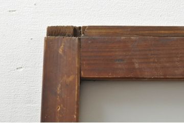 アンティーク建具　古い木味が魅力的なガラス窓2枚セット(引き戸、ガラス戸)(R-076341)