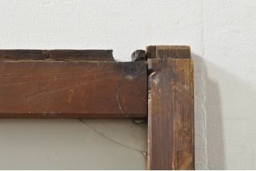 アンティーク建具　古い木味が魅力的なガラス窓2枚セット(引き戸、ガラス戸)(R-076341)