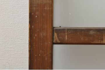 アンティーク建具　古い木味が魅力的なガラス窓2枚セット(引き戸、ガラス戸)(R-076341)