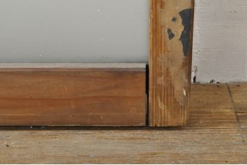 アンティーク建具　古い木味が魅力的なガラス窓2枚セット(引き戸、ガラス戸)(R-076341)