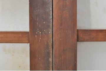 アンティーク建具　大正ロマン　ノスタルジックな雰囲気溢れるガラス窓2枚セット(引き戸、ガラス戸)(R-076342)