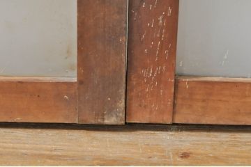 アンティーク建具　大正ロマン　ノスタルジックな雰囲気溢れるガラス窓2枚セット(引き戸、ガラス戸)(R-076342)