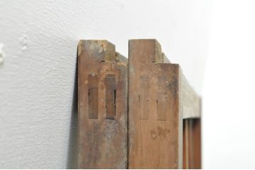 アンティーク建具　大正ロマン　ノスタルジックな雰囲気溢れるガラス窓2枚セット(引き戸、ガラス戸)(R-076342)