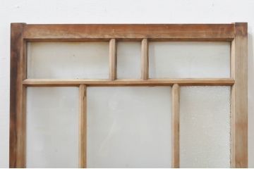 アンティーク建具　大正ロマン　ノスタルジックな雰囲気溢れるガラス窓1枚(引き戸、ガラス戸)(R-076343)