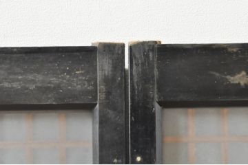 アンティーク建具　片面ガラス　上質な和の空間を演出する書院戸2枚セット(引き戸、窓)(R-076344)