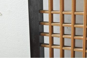 アンティーク建具　片面ガラス　上質な和の空間を演出する書院戸2枚セット(引き戸、窓)(R-076344)