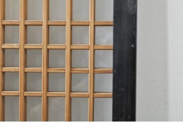 アンティーク建具　片面ガラス　上質な和の空間を演出する書院戸2枚セット(引き戸、窓)(R-076344)