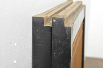アンティーク建具　片面ガラス　上質な和の空間を演出する書院戸2枚セット(引き戸、窓)(R-076344)