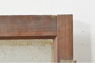 アンティーク建具　レトロな空間づくりにおすすめの両開き窓1対2枚セット(ガラス窓、ガラス戸、ガラス扉)(R-076345)