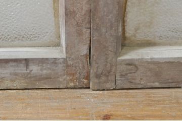 アンティーク建具　レトロな空間づくりにおすすめの両開き窓1対2枚セット(ガラス窓、ガラス戸、ガラス扉)(R-076345)