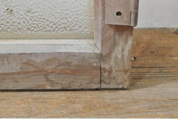 アンティーク建具　レトロな空間づくりにおすすめの両開き窓1対2枚セット(ガラス窓、ガラス戸、ガラス扉)(R-076345)