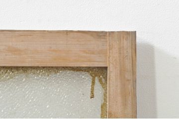 アンティーク建具　レトロな空間づくりにおすすめの両開き窓1対2枚セット(ガラス窓、ガラス戸、ガラス扉)(R-076345)