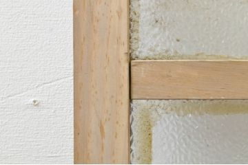 アンティーク建具　レトロな空間づくりにおすすめの両開き窓1対2枚セット(ガラス窓、ガラス戸、ガラス扉)(R-076345)