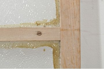 アンティーク建具　レトロな空間づくりにおすすめの両開き窓1対2枚セット(ガラス窓、ガラス戸、ガラス扉)(R-076345)
