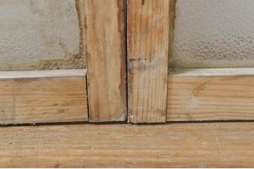 アンティーク建具　レトロな空間づくりにおすすめの両開き窓1対2枚セット(ガラス窓、ガラス戸、ガラス扉)(R-076345)