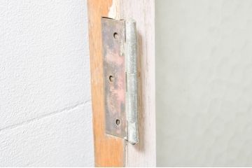 アンティーク建具　ペイント仕上げ限定　レトロな空間づくりにおすすめの両開き窓1対2枚セット(ガラス窓、ガラス戸、ガラス扉)(R-076346)