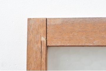 アンティーク建具　ペイント仕上げ限定　レトロな空間づくりにおすすめの両開き窓1対2枚セット(ガラス窓、ガラス戸、ガラス扉)(R-076346)