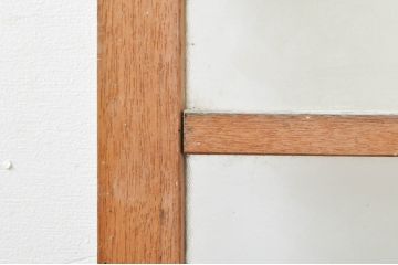 アンティーク建具　ペイント仕上げ限定　レトロな空間づくりにおすすめの両開き窓1対2枚セット(ガラス窓、ガラス戸、ガラス扉)(R-076346)
