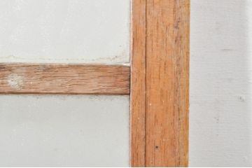 アンティーク建具　ペイント仕上げ限定　レトロな空間づくりにおすすめの両開き窓1対2枚セット(ガラス窓、ガラス戸、ガラス扉)(R-076346)