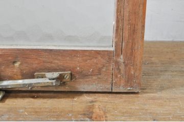 アンティーク建具　ペイント仕上げ限定　レトロな空間づくりにおすすめの両開き窓1対2枚セット(ガラス窓、ガラス戸、ガラス扉)(R-076346)